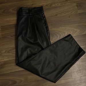 Black soft faux leather pants